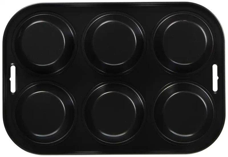Pearl Metal Japan Kinzoku Bake Easy High Clean Coat Muffin Plate 6Pcs D-2686