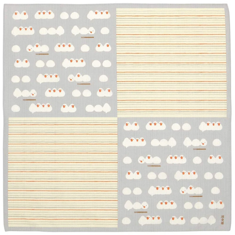 Hama Pattern Japan Oshikura Sparrow Gray Wrapping Cloth 50Cm