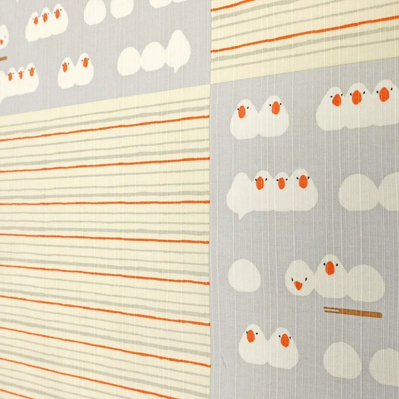 Hama Pattern Japan Oshikura Sparrow Gray Wrapping Cloth 50Cm