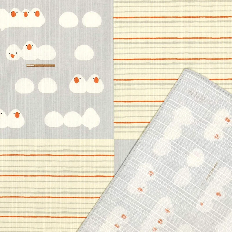 Hama Pattern Japan Oshikura Sparrow Gray Wrapping Cloth 50Cm