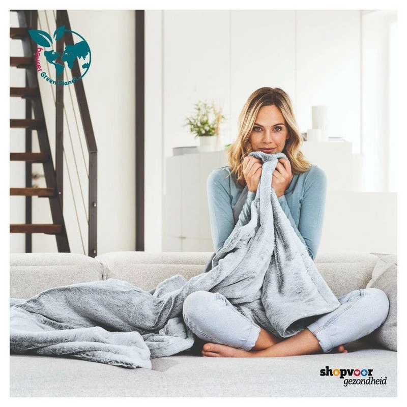 Beurer HD75 Nordic Green Planet warmtedeken grijs (VG)
