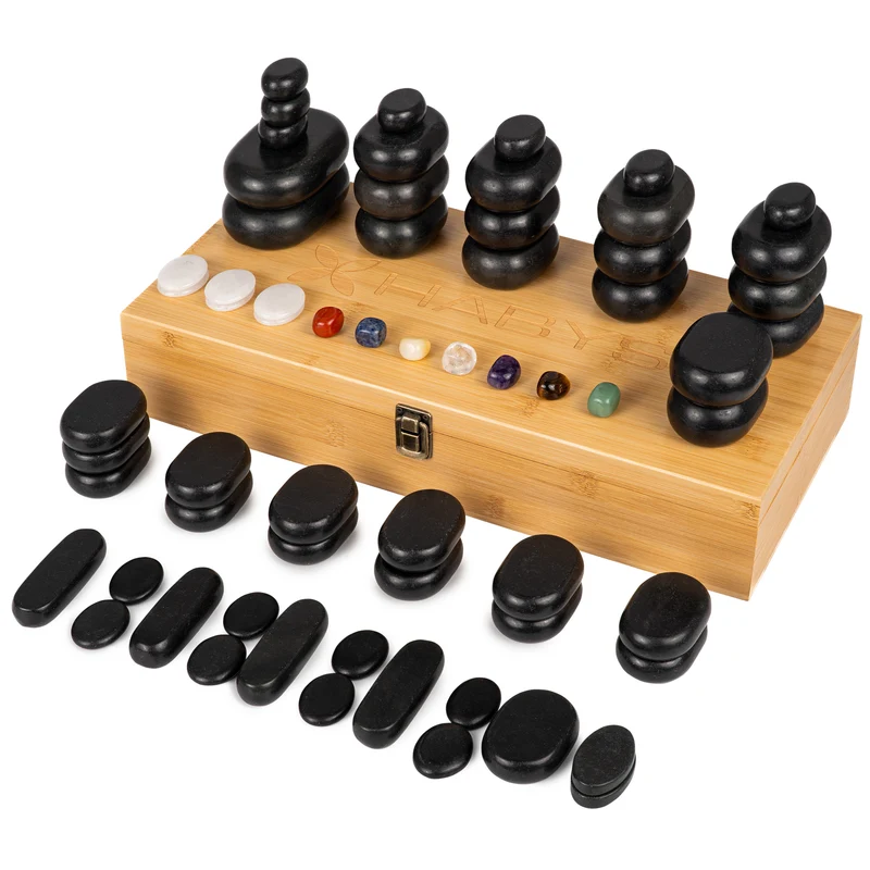 Hot Stone Massagesteine Set 64 teilig