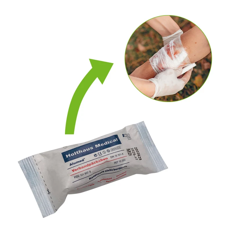 Holthaus Medical Alumed® Verbandpäckchen mit Kompresse, steril, Größen
