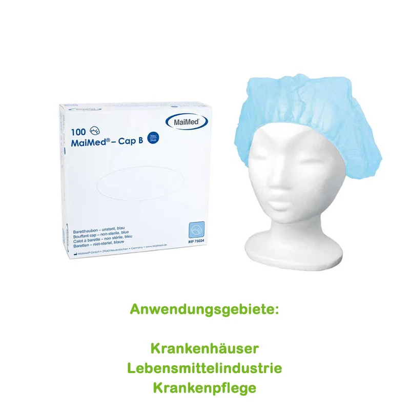 MaiMed Cap B, Baretthauben, Einweghauben, 100 St., versch. Farben