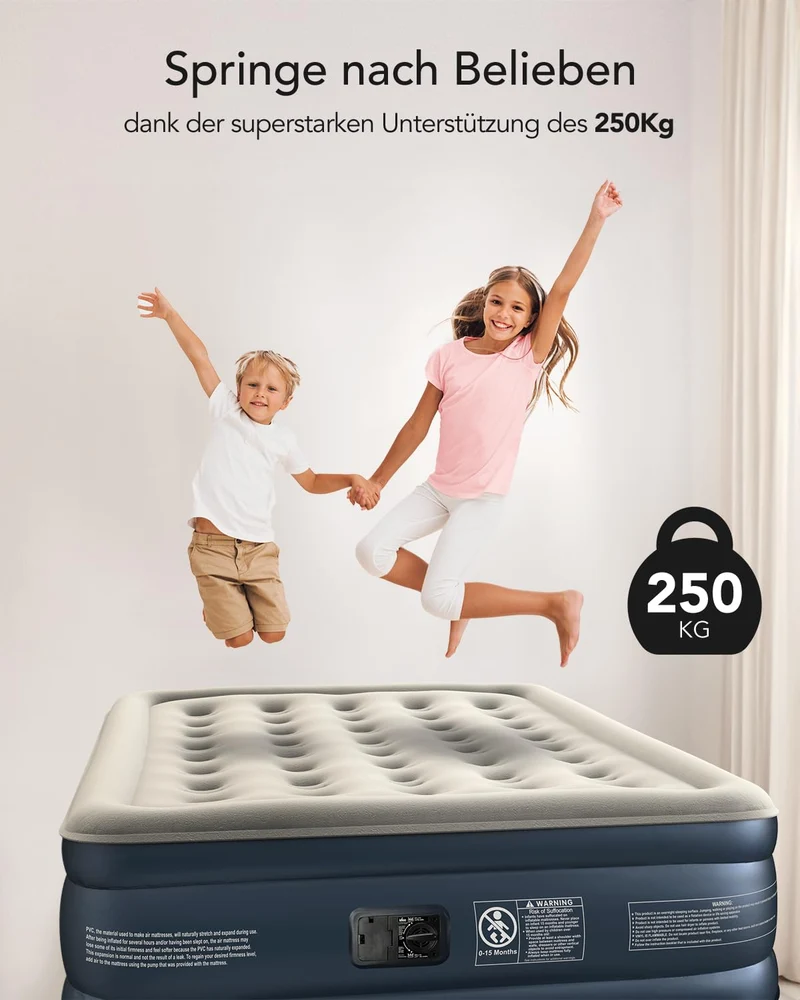 iDOO Einzel-Luftmatratze selbstaufblasend – 100x190x46 cm, integrierte Pumpe, max. 250 kg