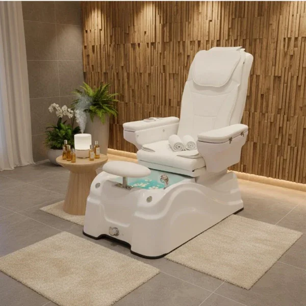 SPA Pediküre Sessel, Pediküre Stuhl mit Waschbecken mit Shiatsu Massagesystem und Fußwanne, Caln Luxus-Pediküre-Stuhl