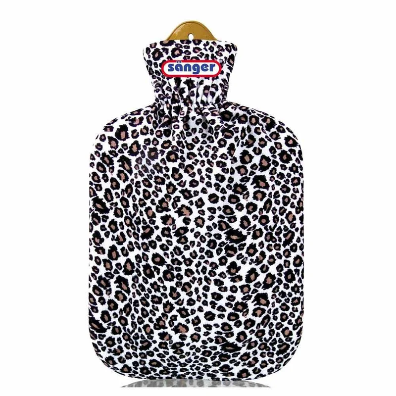 2 L Wärmflasche inkl. Velourbezug von Sänger, warm, im Dschungeldesign