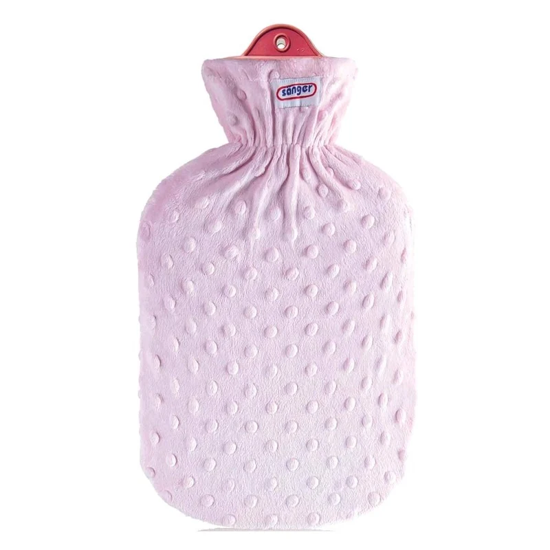 Gummi-Wärmflasche mit Flausch- o. Strukturbezug von Sänger, Farbenwahl