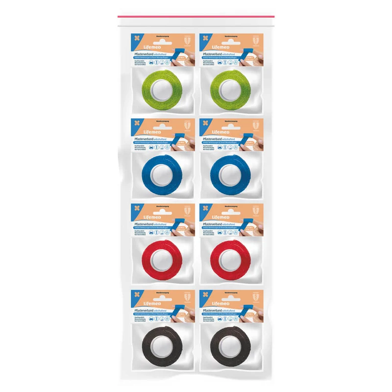 Pflasterverband, selbsthaftend, 4 Farben, von Lifemed®, 4/8 Stück
