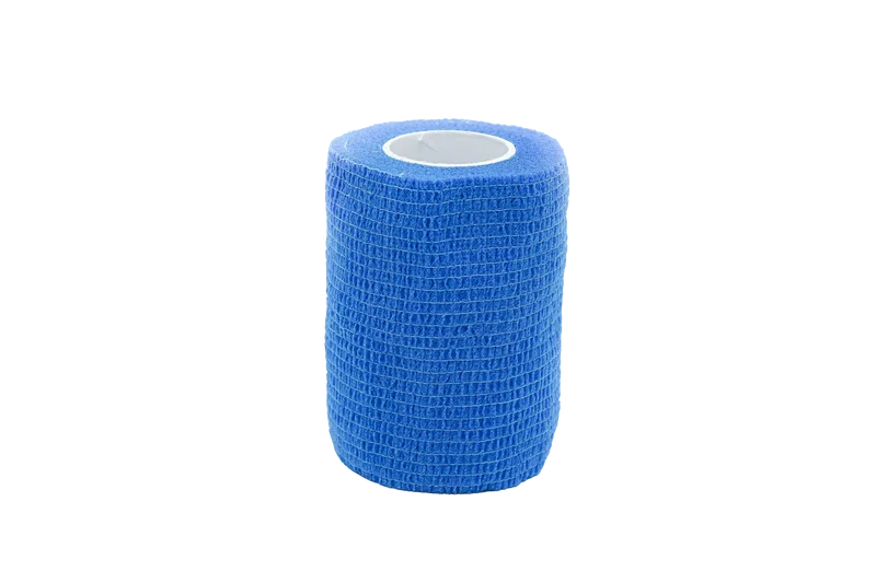 Medicalcorner24 Vliesbandage selbsthaftend blau 12 Rollen 7,5 cm × 4,5 m