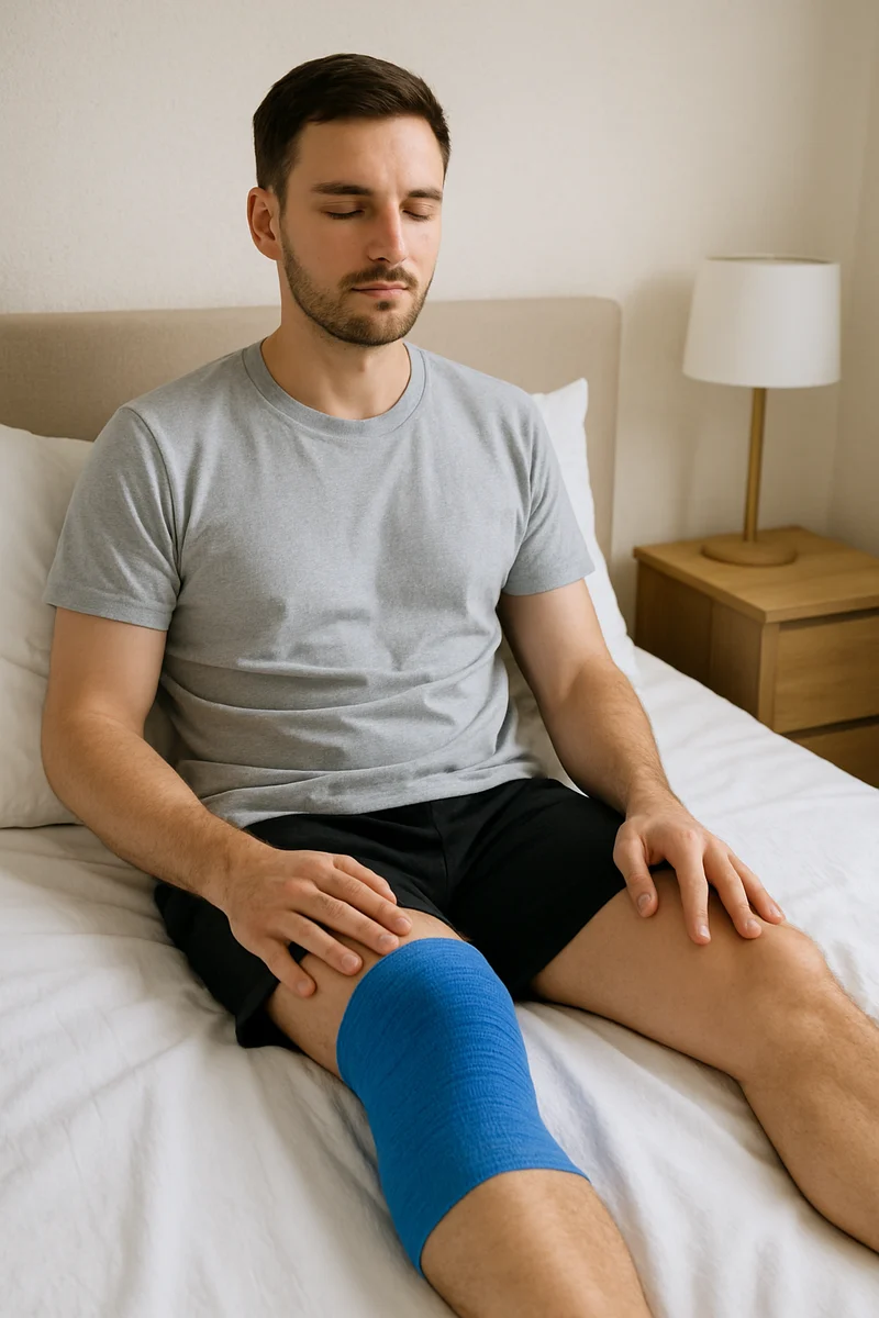 Medicalcorner24 Vliesbandage selbsthaftend blau 12 Rollen 7,5 cm × 4,5 m