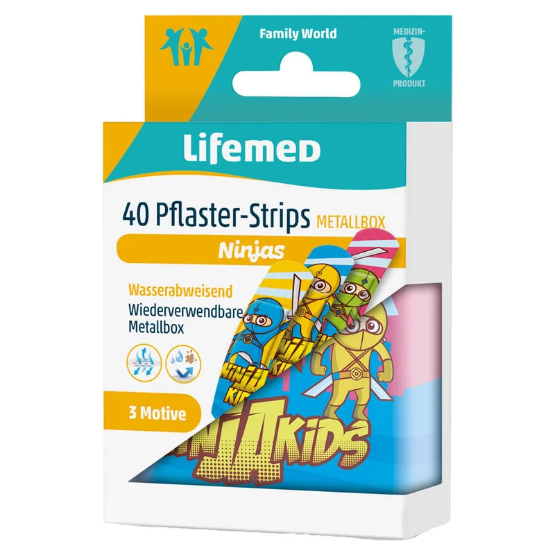 Lifemed® Pflasterstrips KIDS, 6 x 1,7cm, 10/40 Stück, versch. Muster