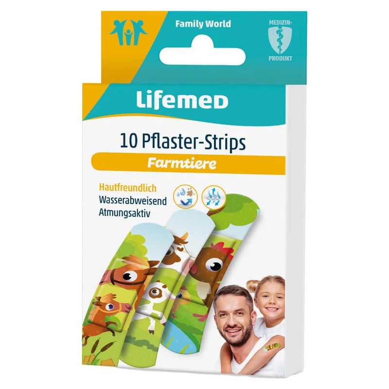 Lifemed® Pflasterstrips KIDS, 6 x 1,7cm, 10/40 Stück, versch. Muster