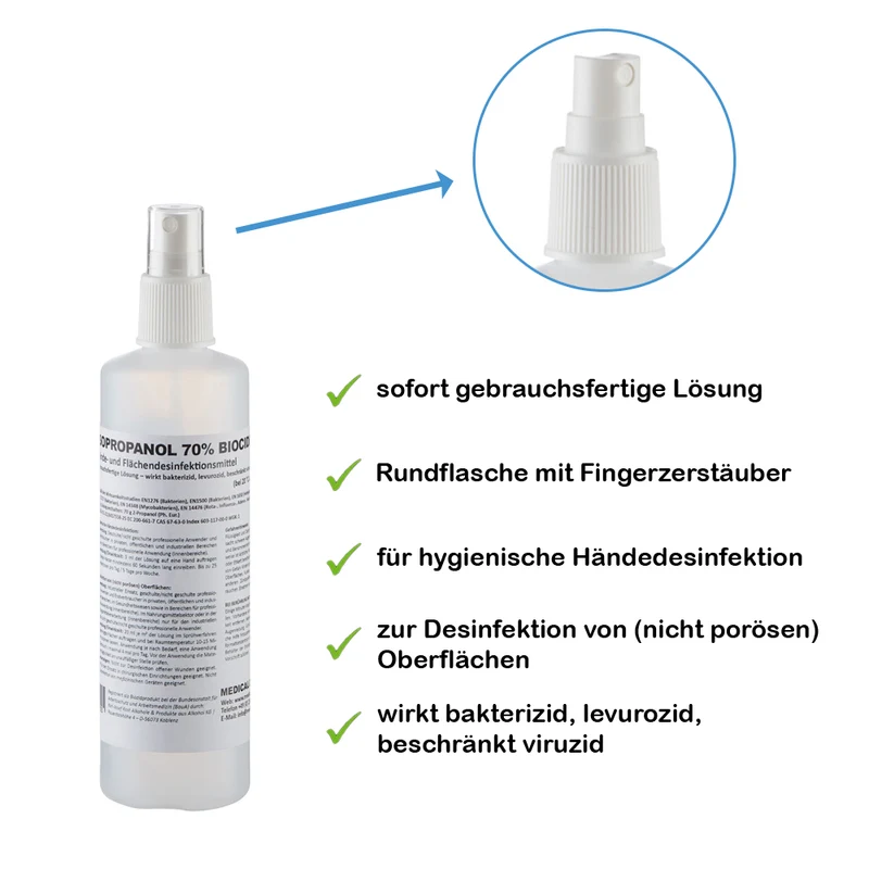 MC24 Hände-/Flächendesinfektion Biocide, Fingerzerstäuber, 250ml