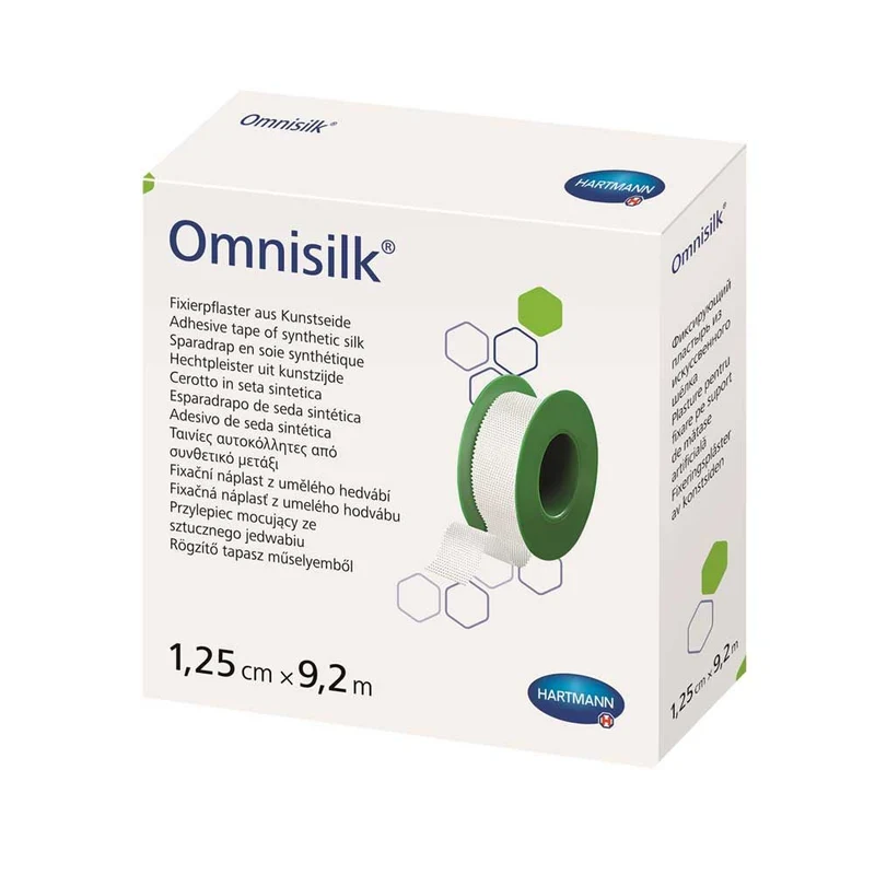 Hartmann Omnisilk, Fixierpflaster Kunstseide, 1,25 cm x 9,2 m, 1 Rolle