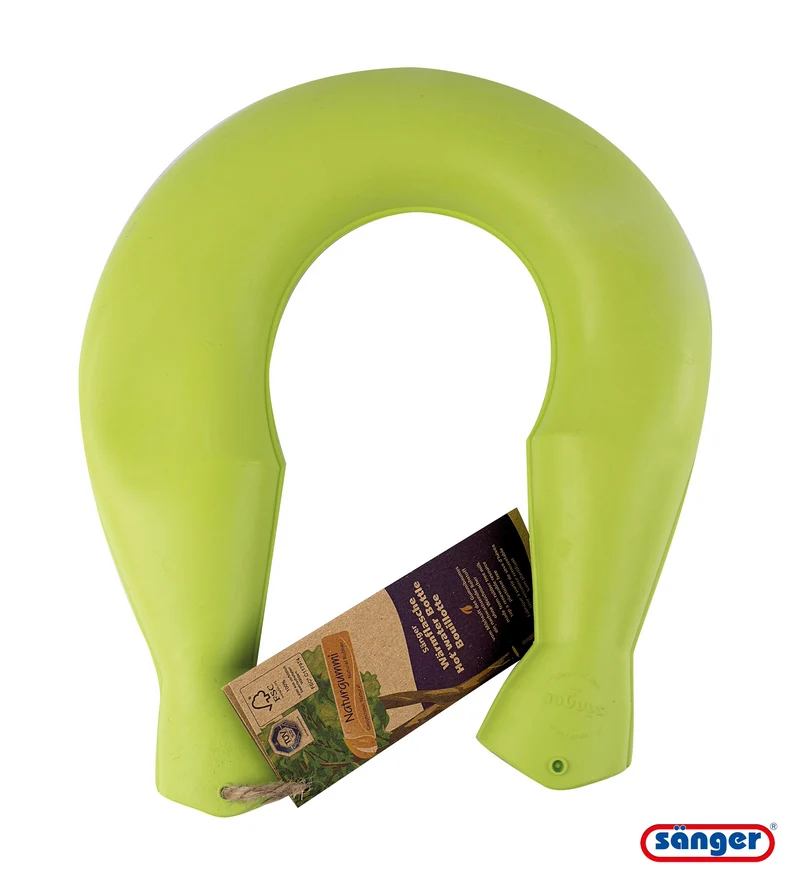 Sänger Ergonomische Nackenwärmflasche aus Naturgummi, grün