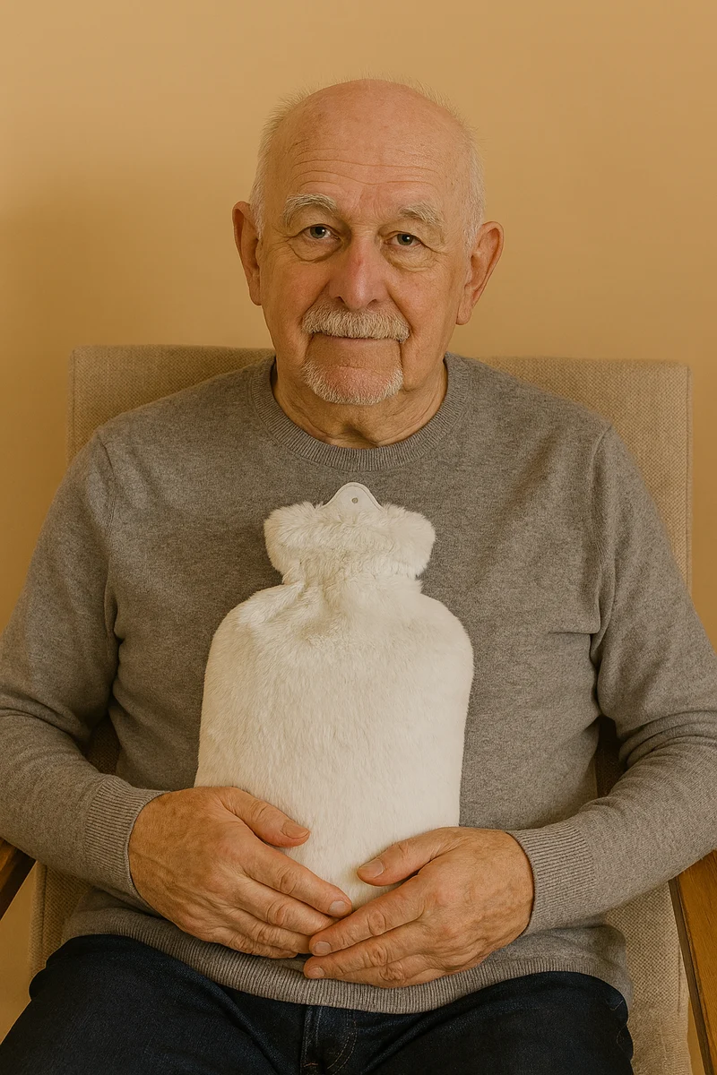 Sänger Plüschbezug - Super Soft, Weiß mit 2,0 Liter Gummi- Wärmflasche