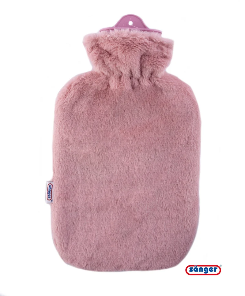 Sänger Plüschbezug - Super Soft, Altrosa mit 2,0 Liter Gummi- Wärmflasche