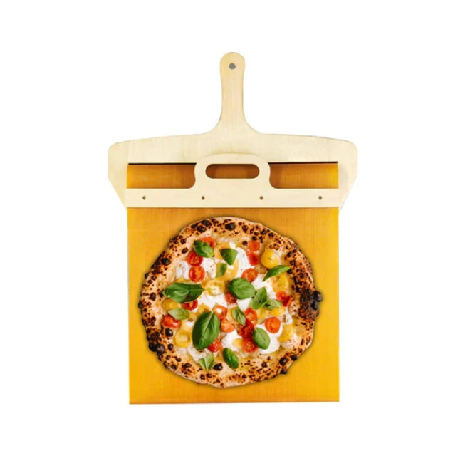 Gleitender Pizzaschieber | Leichtes Aufnehmen mit Antihaft-Oberfläche | Holz