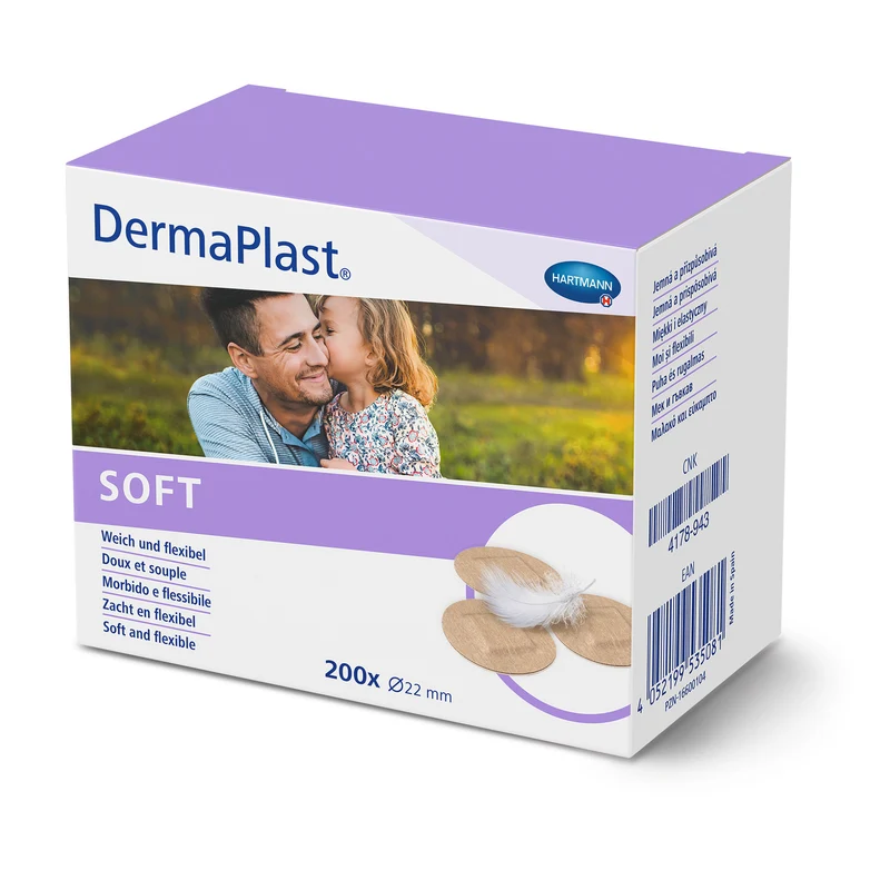 Hartmann DermaPlast® SOFT 22 mm, rund 200 Stück, lose in Faltschachteln