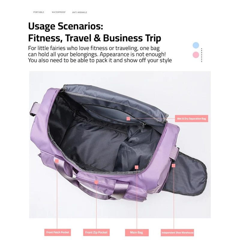Reisetasche Sport-Duffle | Mehrere Fächer mit Schuhfach