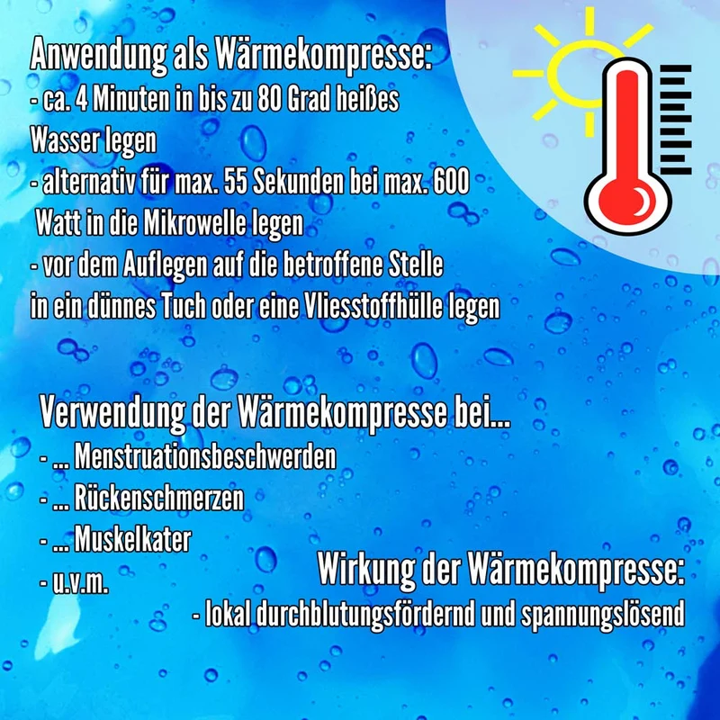Kalt Warm Kompressen, Gel, Mikrowellen geeignet, 13 x 14 cm, 4 Stück