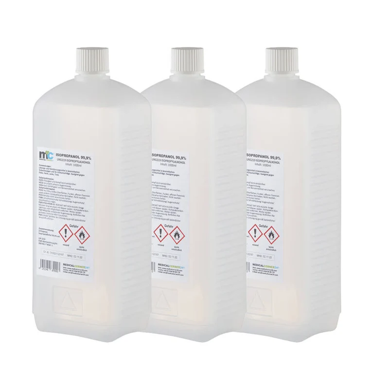 MC24 3x 1000 ml Isopropanol 99,9% Isopropylalkohol Cleaner 2-Propanol