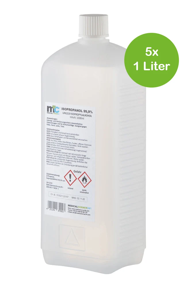 MC24 5x 1000 ml Isopropanol 99,9% Isopropylalkohol Cleaner 2-Propanol