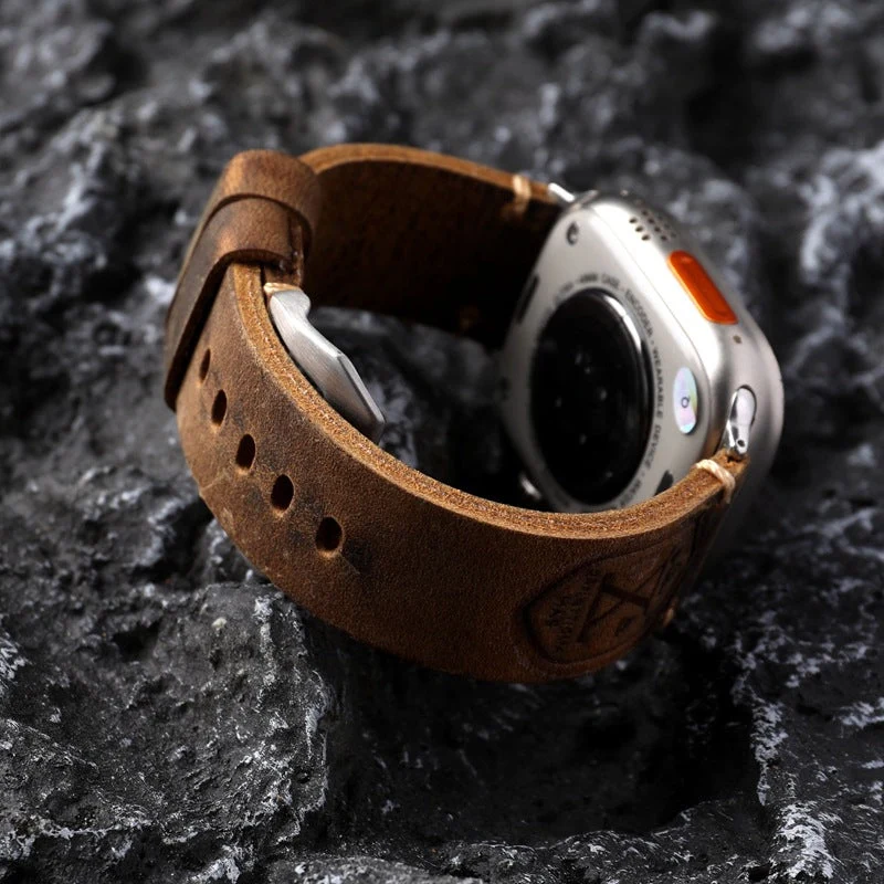 Handgefertigtes Vintage Leder-Apple-Watch-Armband