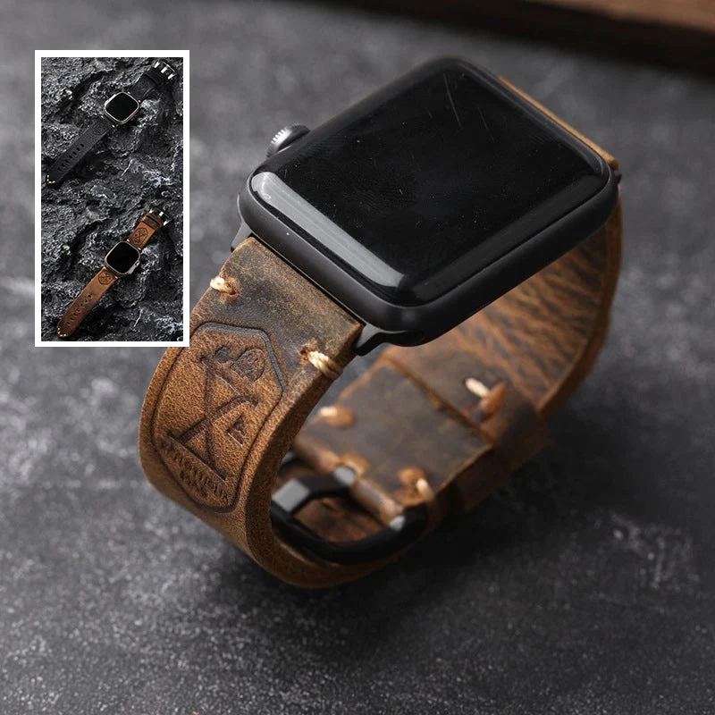 Handgefertigtes Vintage Leder-Apple-Watch-Armband