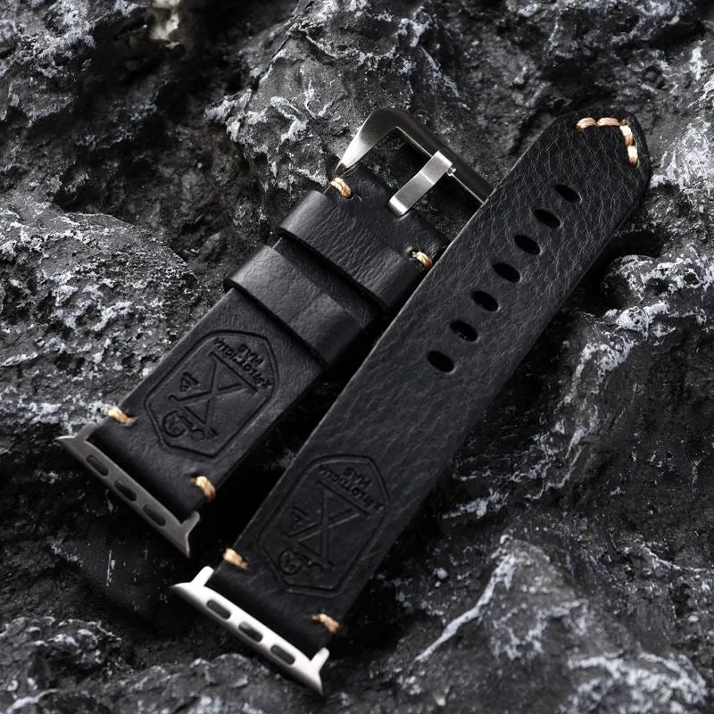 Handgefertigtes Vintage Leder-Apple-Watch-Armband