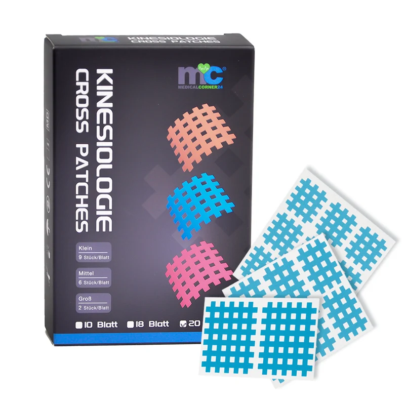 Medicalcorner24 Gittertapes – Cross Patches 18 Bögen in 3 Größen, blau