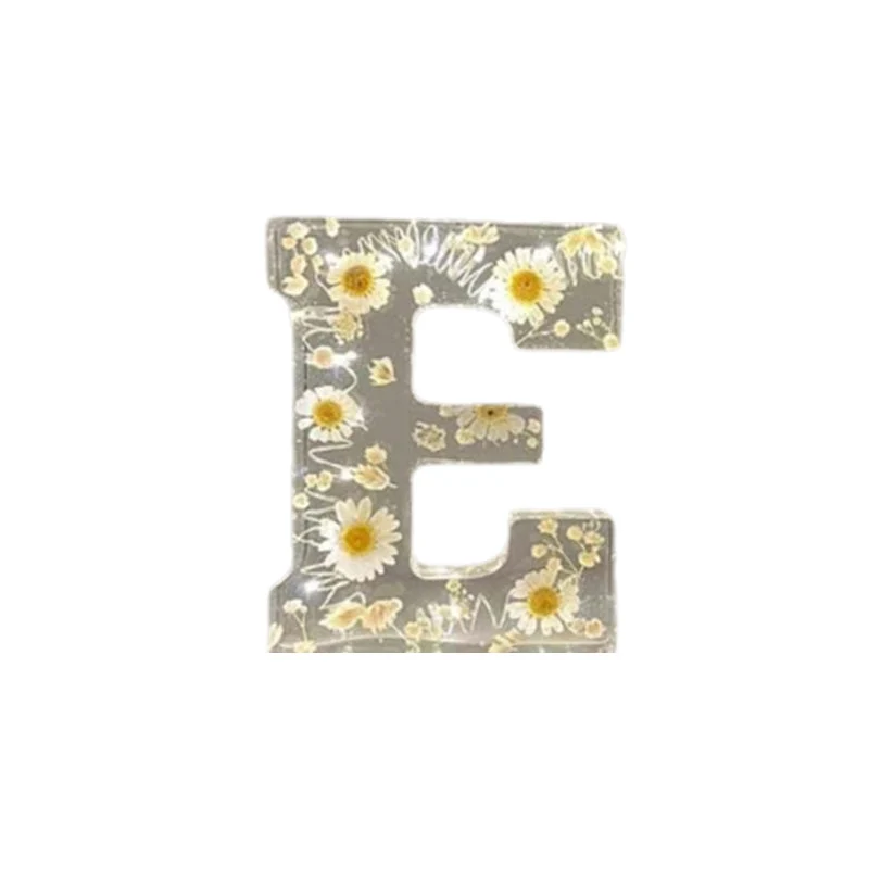 Harz-Blumen-Nachtlicht | LED-Deko-Lampe in Buchstabenform