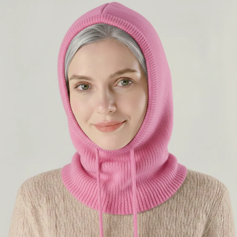 Kaschmir-Mischung Strickmütze mit verstellbarem Sitz