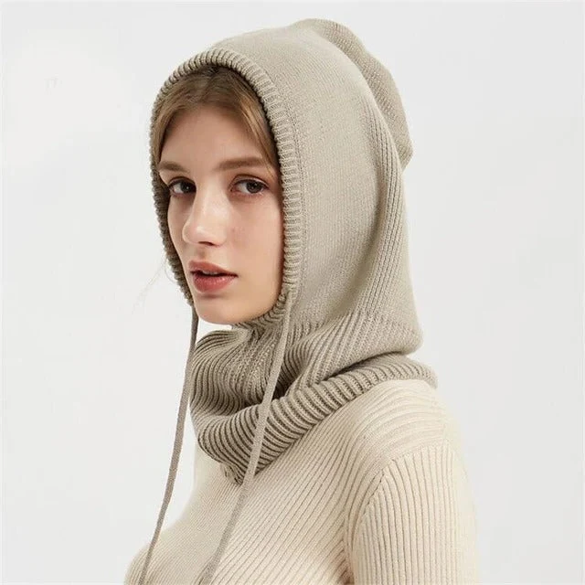 Kaschmir-Mischung Strickmütze mit verstellbarem Sitz