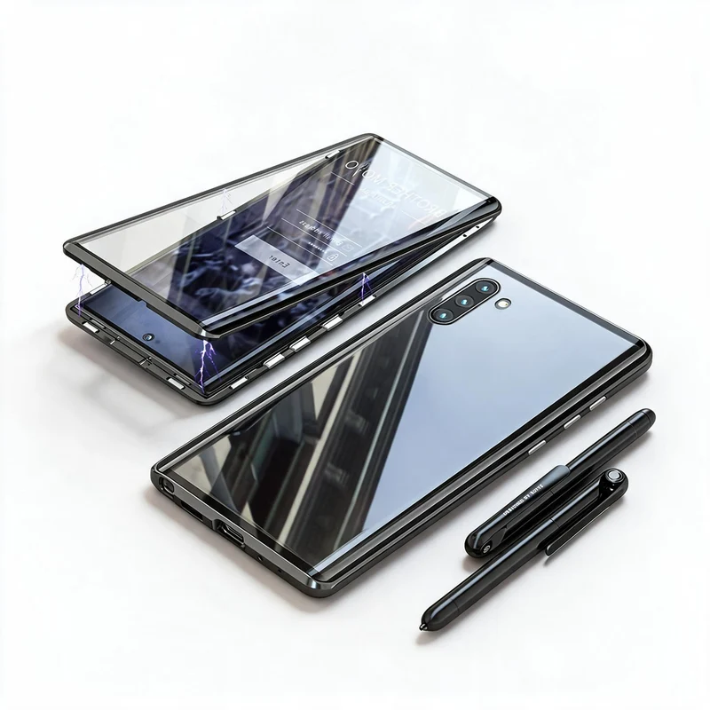 Magnetische Handyhülle mit doppelseitigem Panzerglas – für Samsung Galaxy S23/S22/S21/S20 & Note 20/10
