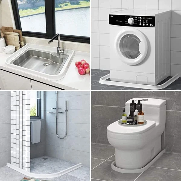 Silikon-Wasserrückhaltestreifen | Flexibler Spritzschutz für Dusche, Bad & Küche