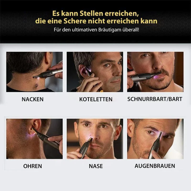 Präzisions-Augenbrauentrimmer | Ultradünner elektrischer Detailrasierer | Schwarz