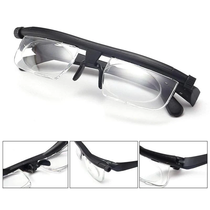 Fokussierbare Lesebrille Unisex | Einstellbare Zoom-Linse | Schwarz
