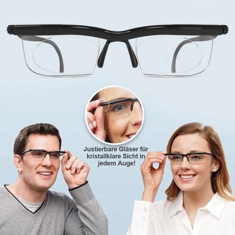 Fokussierbare Lesebrille Unisex | Einstellbare Zoom-Linse | Schwarz