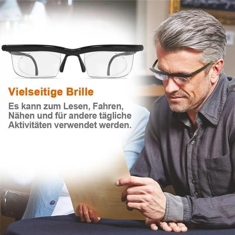 Fokussierbare Lesebrille Unisex | Einstellbare Zoom-Linse | Schwarz