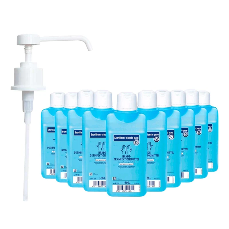 Bode Sterillium Classic Pure Händedesinfektion 10x 500ml, Dosierpumpe