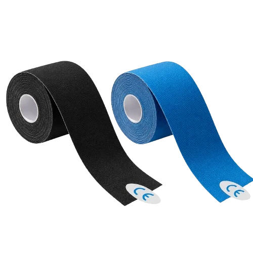 Medicalcorner24 Kinesiologie Tape Set blau und schwarz 5 cm × 5 m latexfrei