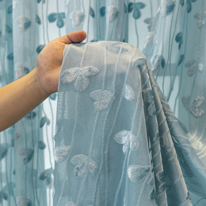 Bestickter transparenter Vorhangschal Skanto