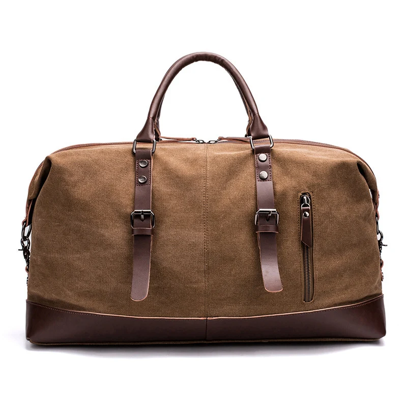Geräumige Reisetasche aus robustem Canvas und Leder Skanto