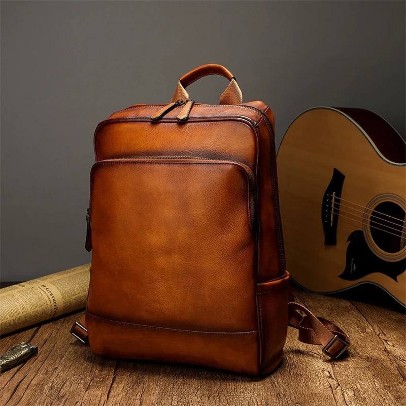 Eleganter und funktionaler Rucksack aus hochwertigem Leder Skanto