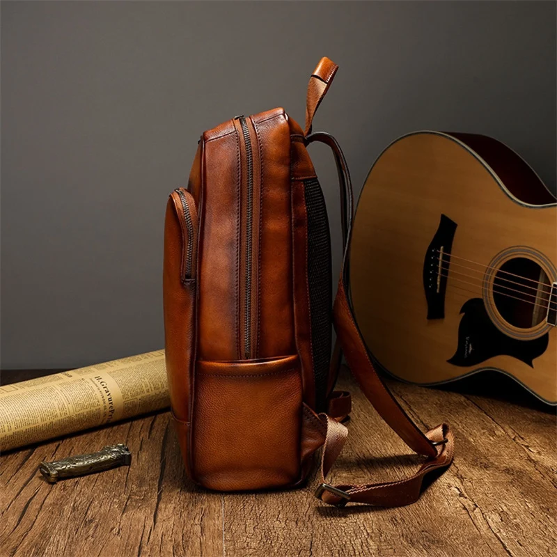 Eleganter und funktionaler Rucksack aus hochwertigem Leder Skanto