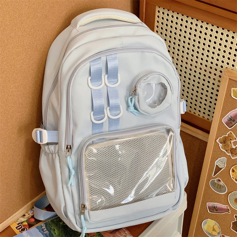 Multifunktionaler Schulrucksack mit transparentem Panel