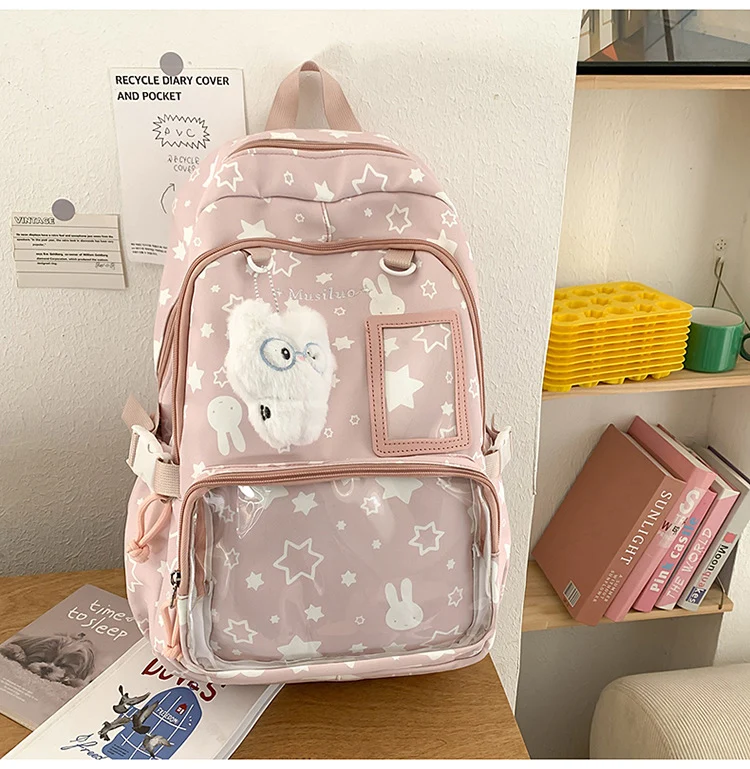 Niedliche Schultasche im Charakter-Design