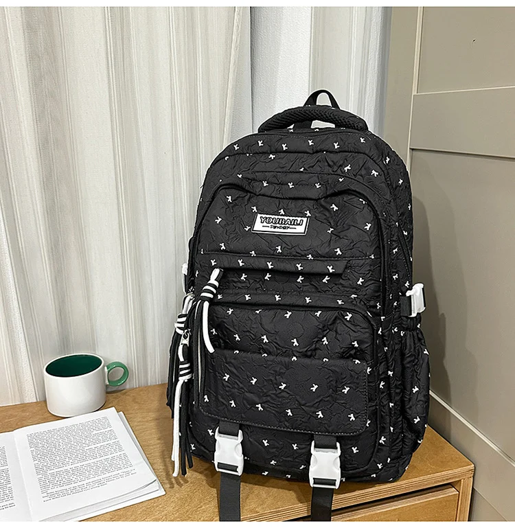 Gesteppter Mehrfächer-Schulrucksack